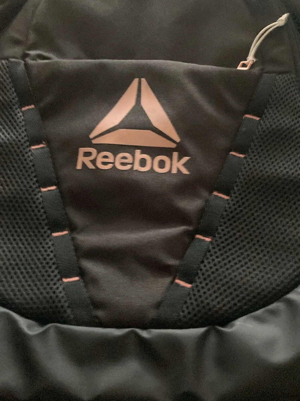 Reebok Black Backpack with Pink Logo and Trim